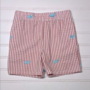 KELLYS KIDS EUC Embroidered Whale Seersucker Elastic Shorts w/ Pockets